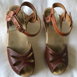 Maguba Swedish clogs - open toe brown open toe